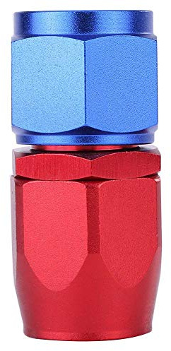 EBTOOLS Auto Modifikation Schlauchende Fitting, AN10 Kraftstoffleitung Schlauchende Schwenkfitting Ölkühler Adapter Eloxiert Blau und Rot Farbe(0°)