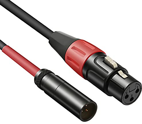 JOMLEY Mini XLR a XLR Cavo, Femmina a Maschio Microfono Cavo Audio per Blackmagic Tasca 4K Fotocamera Video Assist 4K - 1 Metro