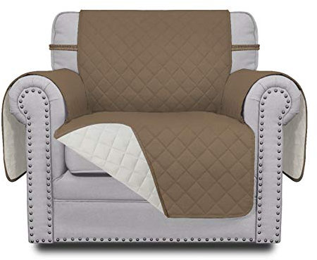 Greatime Sofaschoner, Sofa Schutz Abdeckung, Schonbezug, Sofaüberwurf, Sofabezug, Rutschfes,Reversible Gesteppte, Pet, Haustier Abdeckung, Kinder, Katzen, Hunde(1-Sitzer, Kamel/Elfenbein)