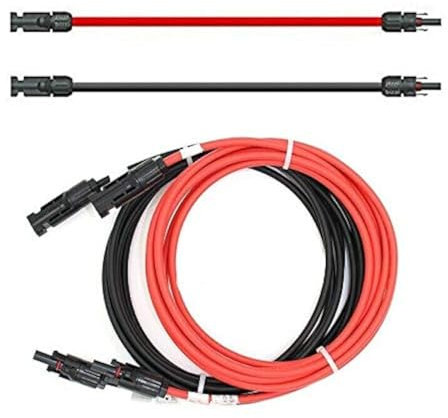 SOLARTRONICS Verlängerungskabel 6mm² inkl. Solarstecker 2x12m - PV Kabel H1Z2Z2-K beidseitig rot/schwarz - Photovoltaik Kabel mit Stecker - Solarkabel für PV Solaranlage - Made in Germany