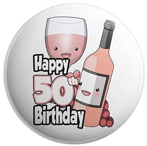 Anstecknadel zum 50. Geburtstag, Motiv: Rotwein