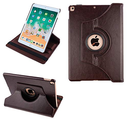 COOVY® 2.0 Etui pour Apple iPad 10.2 (Model 2019) Coque de Protection Rotation 360° Smart Housse Cover Case Stand Auto Réveil/Sommeil | Marron