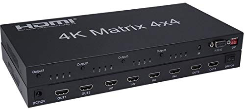 2.0 HDMI Matrix 4x4, 4K 60Hz 1080p (RGB/YUV 4:4) Switch 4 Eingang 4 Out Konverter RS232 EDID-Schalter (2.0 HDMI 4x4 Matrix)