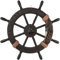ULTNICE Nautische Raddekoration, rustikales Boot, Schiff, Lenkrad, Fischernetz, Wandskulptur, Ruder, hängende Ornamente für Zuhause, Strand, Thema-Dekor