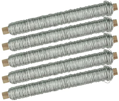 5 Rollen Wickeldraht Blumendraht Bindedraht Bastel a` ca. 100g (5x Edelstahl)
