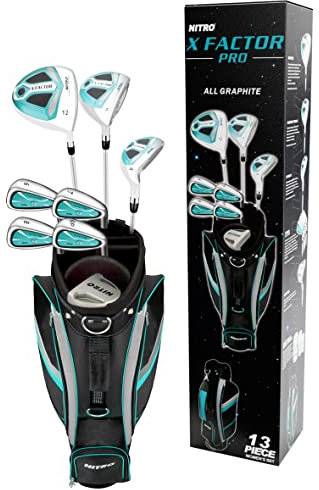 Nitro X Factor 13-teiliges Golfset All Graphite Ladies, Linkshänder