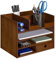 Navaris Schreibtisch Organizer Ablage aus Bambus - 33x24x26cm Ordnungssystem Briefablage aus Holz - für Tisch Büro Schreibtisch - leicht zu reinigen