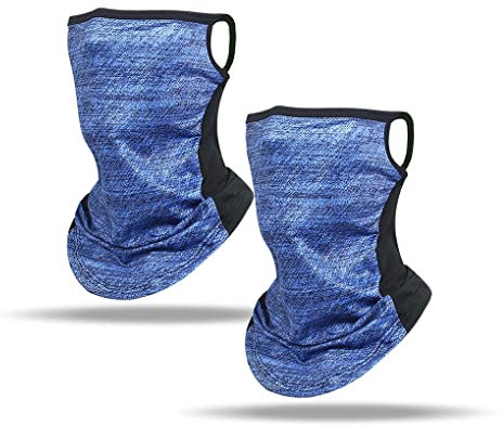 Guangcailun Bandanas Couvre-visage respirant Équipement de vélo Cache-cou souple au toucher, Bleu foncé coloré, Taille libre
