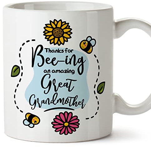 MUGFFINS Great Grandmother/Great Grandma Mug - in English - Thanks for Beeing Amazing - Funny Gift - Ceramic 11oz Mug