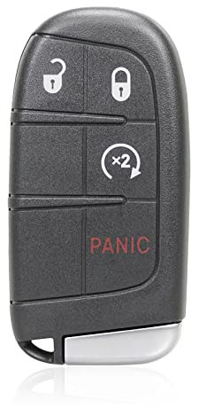 Unifizz Telecomando di ricambio per chiave auto Keyless Entry 4 pulsanti per Jeep Grand Cherokee 2014-2022 per Dodge Durango 2014-2022 con chiave per portiera nera M3N40821302 433 MHz 46 chip