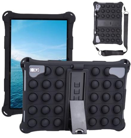 Misenya Silikon-Schutzhülle für Vastking KingPad K10/Z10, 25,7 cm (10,1 Zoll), mit Umhängeband, Stylus, Stifthalter, für Vastking KingPad K10, Schwarz