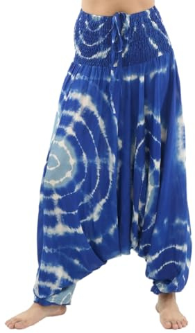 PANASIAM Tie-Dye Aladinhose Sunrise - Unisex Haremshose, Goa-Hose, Hippie-Hose, Sarouel, Pumphose, Pluderhose, Muckhose - Yoga, Freizeit, 100% Viskose