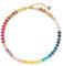 Joya Love Damen Regenbogen Edelstein Perlen Halskette, Boho Style Mode Naturstein Halskette, Edelstahl Handarbeit, Wasserfest, Damen Schmuck, Geschenk
