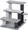 PawHut Escaleras para Gatos de 3 Escalones Escaleras para Mascotas Árbol Rascador para Gatos Pequeño con Poste Rascador Bola Colgante 45x40x48 cm Gris