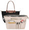 Taschen Organizer für longchamp tasche le pliage m, Taschenorganizer Polyester mit Schlüsselbund Wasserdicht, Innentasche Taschen Organizer Shopper für Tote Bag Handtasche Damen (Beige, Mittel)