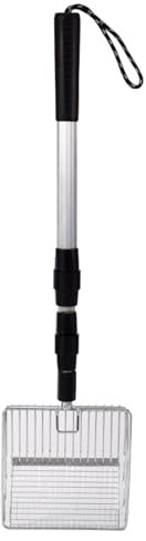 Marooma Chicken Poop Scooper, Avtagbar metallströ Scooper Sträckbar Hönsgårdsverktyg Siktspade för Hönshuset med Långt Handtag för Hönshuset Tillbehör (Silver)