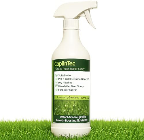 CaplinTec Natural Grass Patch Repair Spray | Instant Green Lawn Solution for Burnt Patches | Nutrient-Rich Seaweed Formula for Fast Grass Recovery