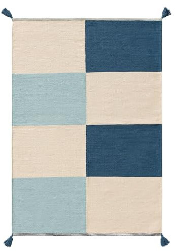 benuta Lytte Kinderteppich Anton - Multicolor/Blau 90x130 cm - 100% Baumwolle - Rechteckig & im Style: Kindermotive, Scandi Living - Pflegeleicht für Wohnzimmer Schlafzimmer