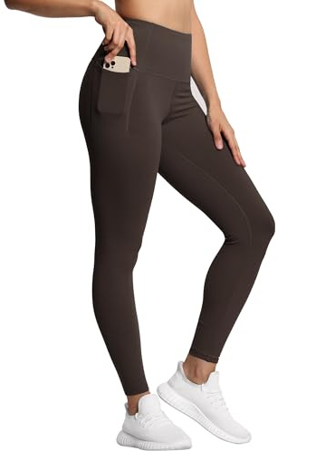 THE GYM PEOPLE Damen High Waist Sport Leggings Stretch Yogahose mit Taschen | Breiter Elastikbund, Flache Nähte, Glatt, Leicht, 2 Seitentaschen, Ultraweich, Zwickel, Wanderleggings für Laufen Gym Yoga