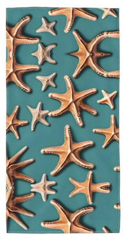 Strand- und Poolhandtücher, 35,1 x 69,8 cm, leichte Handtücher mit Muschelmotiv, für Männer, Frauen, Reisen, Fitnessstudio, Sonnenbaden und mehr