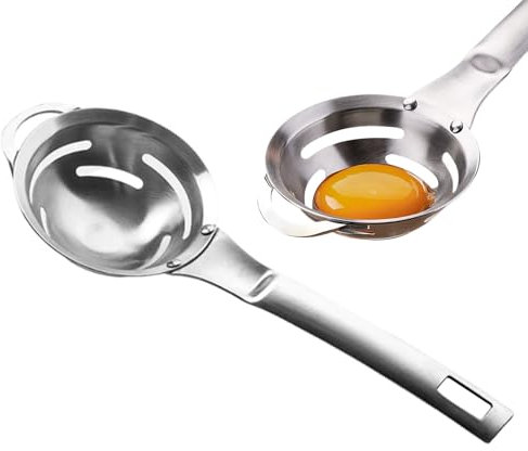 Eiertrenner Eigelbtrenner Edelstahl Eitrennhilfe Eidottertrenner Spülmaschinenfreundlich Eigelb Eiweiß Trenner mit langem Griff, Kochwerkzeug, Backassistent