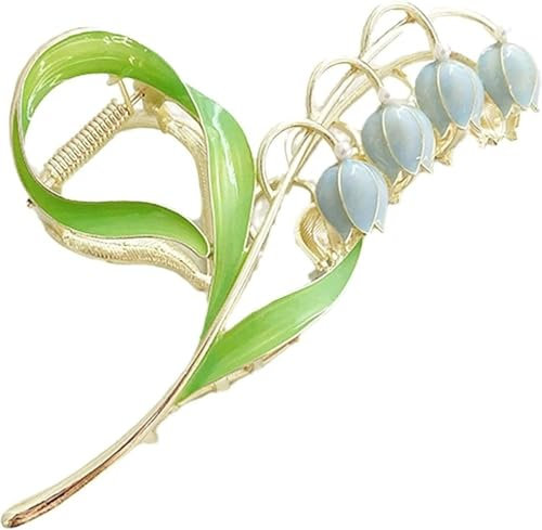 Lily of The Valley Flower Hair Clips,Orchid Hair Clamps,Flower Metal Hairpin,Lily Flowers Jaw Clamp Hair Styling Hair Accessories for Thick Thin Hair Clips and Barrettes,Claws,Hair Styling Accessories