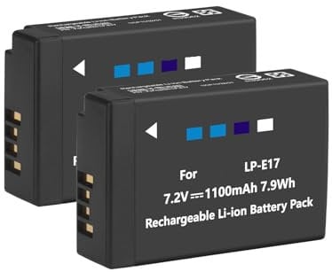 Lithium Battery LP-E17 LPE17 Full Decode Camera Battery ,Compatible For Canon R8 R10 R50 RP 850D 800D 760D 750D 200D 77D M6 M5 M3 200D M6II II(2 Pcs Battery)