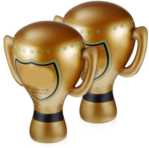 DECOMELODY 2Stücke Aufblasbare Trophäe Dekorativer Preisbecher für Partys Sporttage und Karneval zu Transportieren und Aufzublasen Requisite