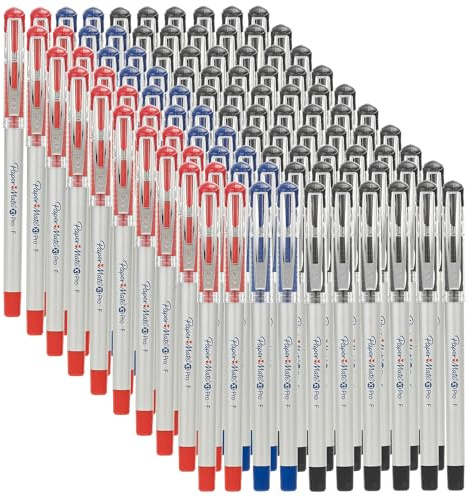 URBNLIVING Gel Pens Bulk Pack, 0.5mm Fine Tip, Smooth Gel Ink, Comfort Grip, Ideal for School, Office, Colour-Coding, Editing, Study & Daily Writing, 100 Pcs (Assorted Ink 60 Black, 20 Blue, 20 Red)