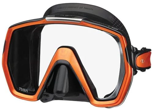 TUSA Freedom HD - Tauchmaske mit großem Sichtfeld, Farbe:schwarz/orange