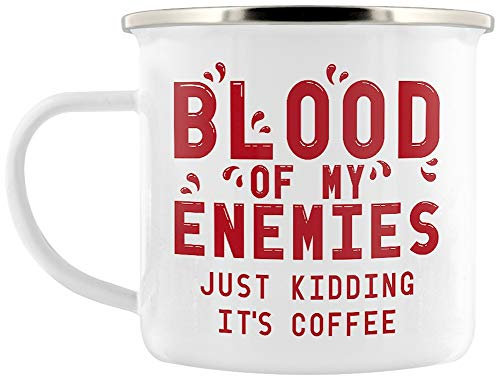 Grindstore Emaille-Becher The Blood Of My Enemies weiß