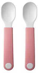 Mepal – Lernlöffel Mepal Mio – Baby Lernlöffel – Lernbesteck – Spülmaschinengeeignet & BPA frei – 2er Set – Deep pink