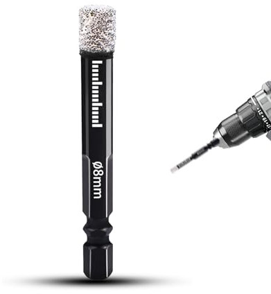 Broca Ceramica 8mm Broca Diamante Brocas Porcelanico para Gres Porcelánico, Azulejos, Vidrio, Baldosas, CeráMica, Piedra, Muro Con Todas Las Amoladoras Eléctricas y Angulares