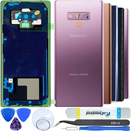 iStable Back Glass Cover Compatible with Samsung Galaxy Note 9 N960F Rear Replacement Kits Camera Glass + All Tools + Repair Guide -Purple