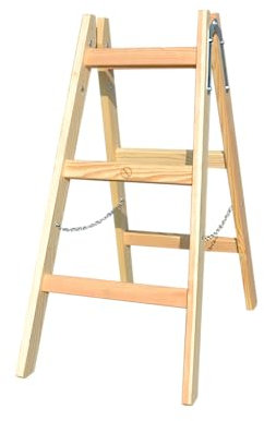 Multifunktion Trittleiter Stehleiter 2 x 3 Stufen zweiseitige Holzleiter