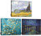Vincent Van Gogh Leinwand-Wandkunst – Sternennacht | Mandelblüte | Weizenfeld mit Zypressen Gemälde, klassisches Kunstwerk, Bild-Posterdrucke für Heimdekoration, 30,5 x 40,6 cm, 3 Stück