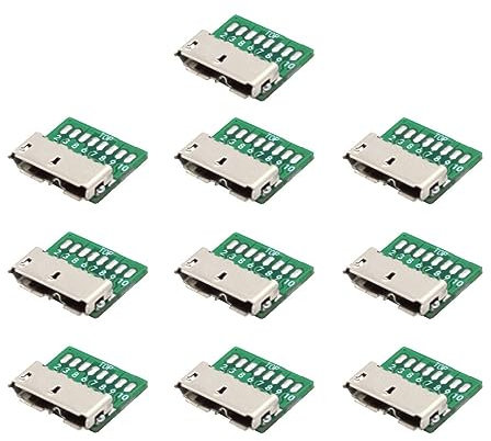 chenyang 10 Pack USB 3.0 Micro-B DIY Anschluss Micro USB 3.0 10Pin Buchsenanschluss Reparatur Ersatz Lötadapter