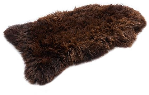 Lammfell Braun 110 x 120 cm - Flauschig Schaffell Echt - Weich Lammfell Echt - Deko Fell Schlafzimmer - Natürliche Lammfell Teppich Wohnzimmer - Lammfelle - Naturfell