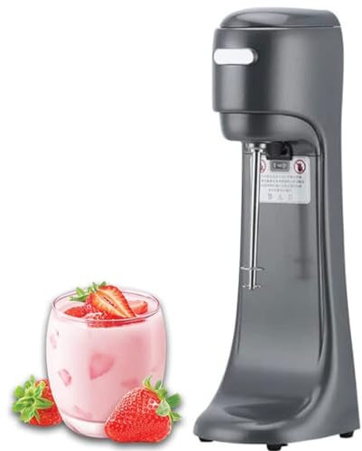 Electric Milk Shake Mixer, 280W Automatic Milkshake Machine with 5 Gear Adjustable Speed, Stainless Steel Commercial Drinks Mixer Blender Shaker for Cocktail/Banana/Strawberry