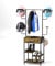 tonchean Motorcycle Helmet Stand with Drawer, Wooden Metal Motorbike Helmet Holder Rack, Multifunctional Free Standing Clothing Stand