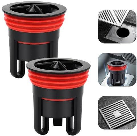 MININUSI 2 Pezzi Tappo Doccia Antiodore, Tappo Antiodore per Doccia in Plastica Tappo Antiodore Doccia Universale Tappo Scarico Doccia Antiodore a Pavimento per Lo Scarico del Bagno Cucina 5*4.6*3.8cm