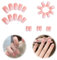 JEYORZY 24 pezzi Press on Nails corto, corte, lucide, a mandorla, quadrato nude rosa sfumato bianco finto unghie finte con colla per unghie, unghie finte rettangolari rosa gradiente bianco acrilico