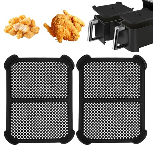 LIFEJXWEN 2pcs Protections Anti-éclaboussures pour Ninja Foodi Max Dual Zone AF400EU / AF451EU / DZ401, Accessoires pour Friteuse à Air Chaud, Protection Anti-éclaboussures de Graisse Silicone