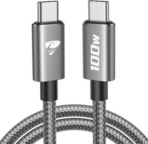 USB C Kabel 100W USB C auf USB C Kabel 1M PD 5A Schnellladung USB C auf USB C Kabel Nylon Geflochten USB-C Ladekabel für iPhone 16 15 Pro Max, Samsung S24 S23 S22 S21, iPad Pro, MacBook Pro/Air,Switch