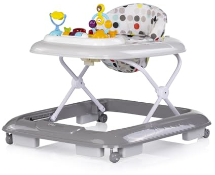 Chipolino Lauflernhilfe Baby Steps Musik Spielpanel Räder Stopper klappbar Licht grau