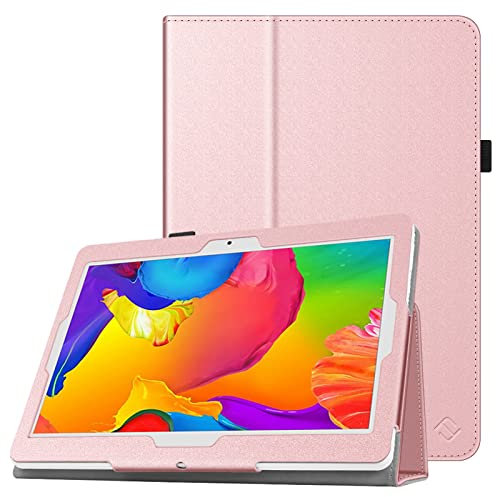 Fintie Folio Hülle für TYD 108/107, TOSCiDO 10.1 X109/K108/X104, Qimaoo/Dragon Touch 10, ZONKO 10, ACEPAD A121/A140/A101, YUNTAB K107, Padgene, AOYODKG/JANWIL/Lnmbbs Tablet, Roségold