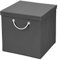 Stick&Shine 1x Aufbewahrungs Korb Dunkelgrau Faltbox 30 x 30 x 30 cm Regalkorb faltbar mit Kordel und mit Deckel