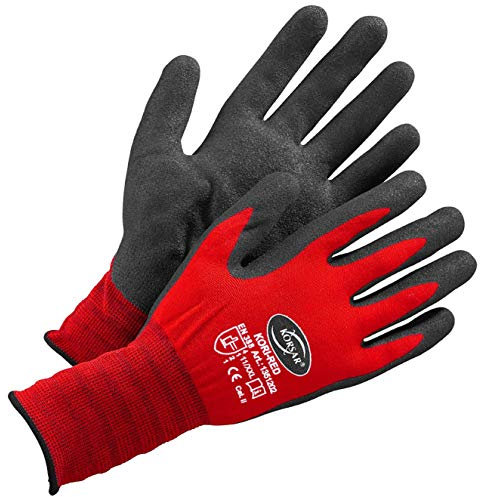 Arbeitshandschuhe - 12 Paar Größe 10 / XL Arbeitsschutz KORSAR® Kori-Red schwarz/rot