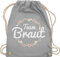 Turnbeutel Rucksack - JGA Junggesellenabschied Frauen - Team Braut Blumenkranz - Bride Crew - Unisize - Hellgrau - hen party accessories brauttaschen jungesselnabschied bridemaid beutel