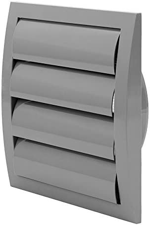 Vent Systems Couvercle de Conduit d'aération Gris avec clapet Anti-Retour - pour Chauffage, Refroidissement et Ventilation - Intérieur et extérieur, 125mm